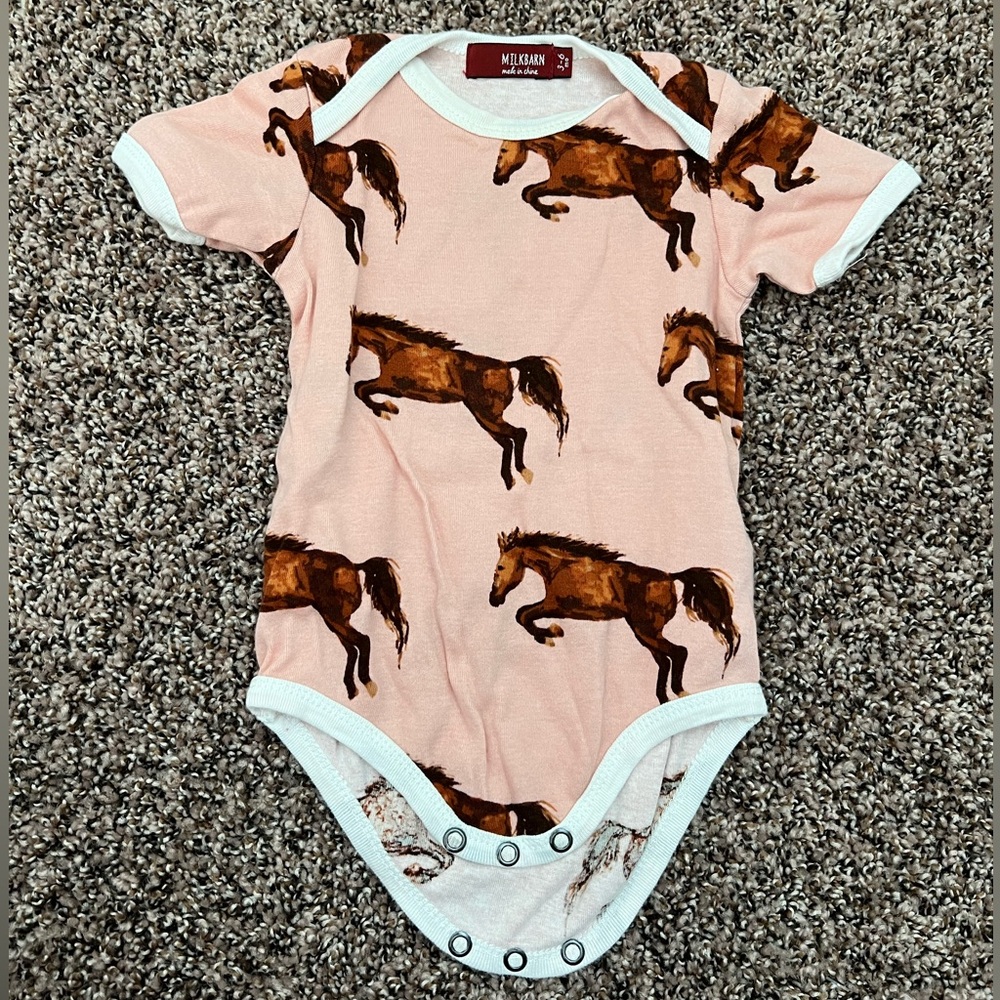 MILKBARN Horse Organic Cotton Short Sleeve One Piece